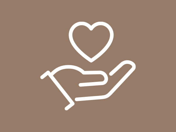 Graphic of a hand holding up a heart